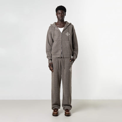 CALVIN KNITTED ZIP HOODIE | TAUPE