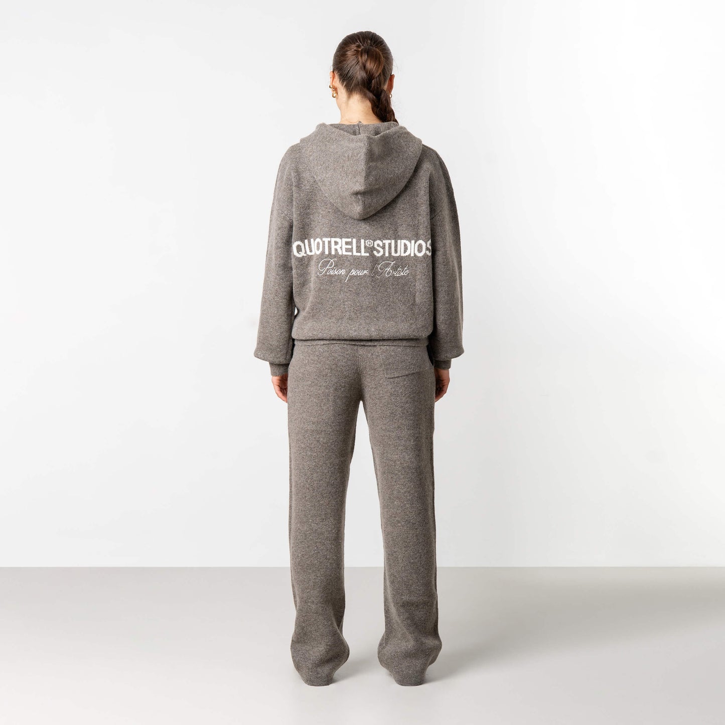 CALVIN KNITTED ZIP HOODIE | TAUPE