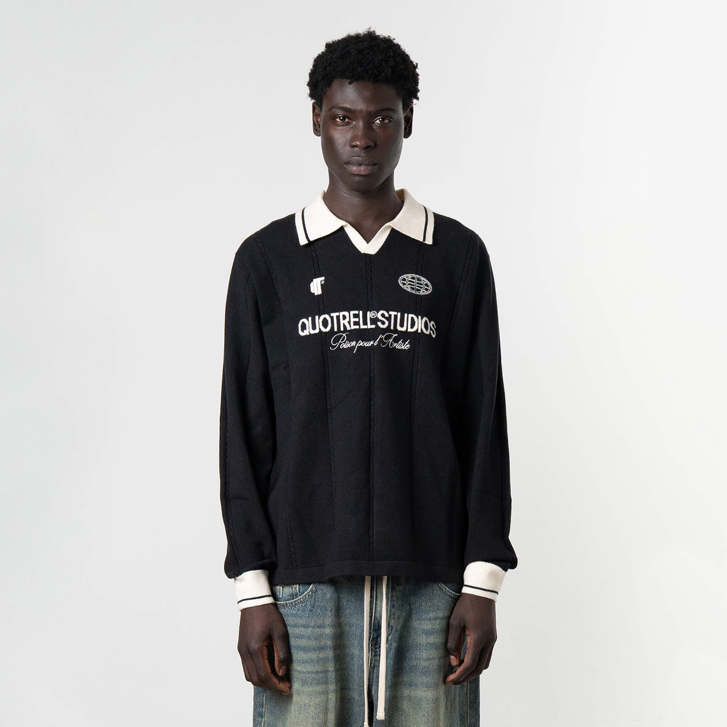 LOGAN KNITTED JERSEY | BLACK/WHITE