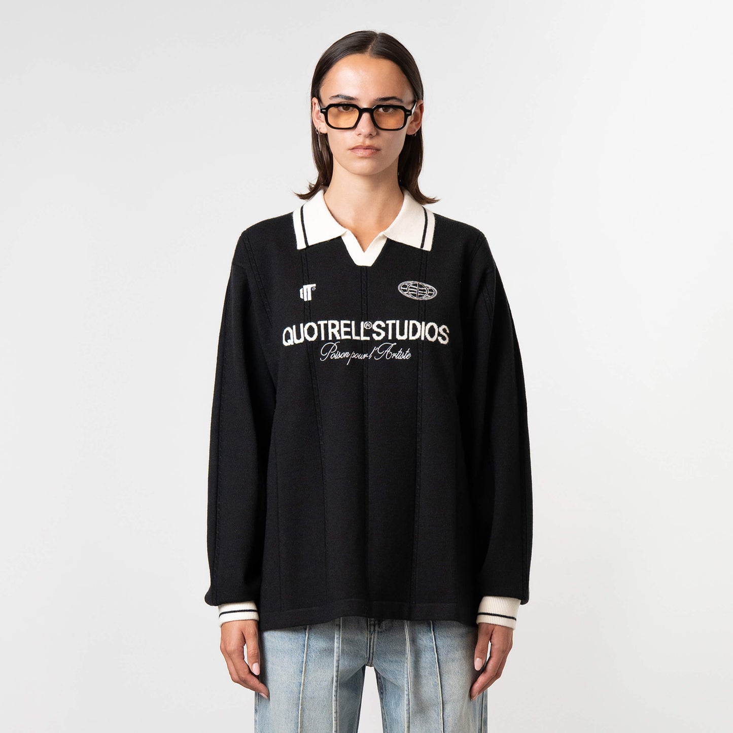 LOGAN KNITTED JERSEY | BLACK/WHITE