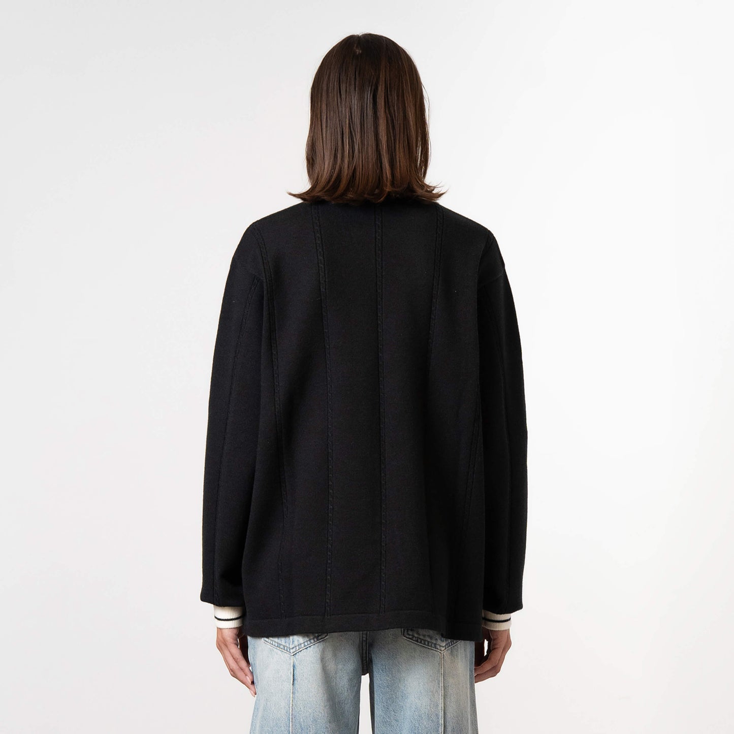 LOGAN KNITTED JERSEY | BLACK/WHITE