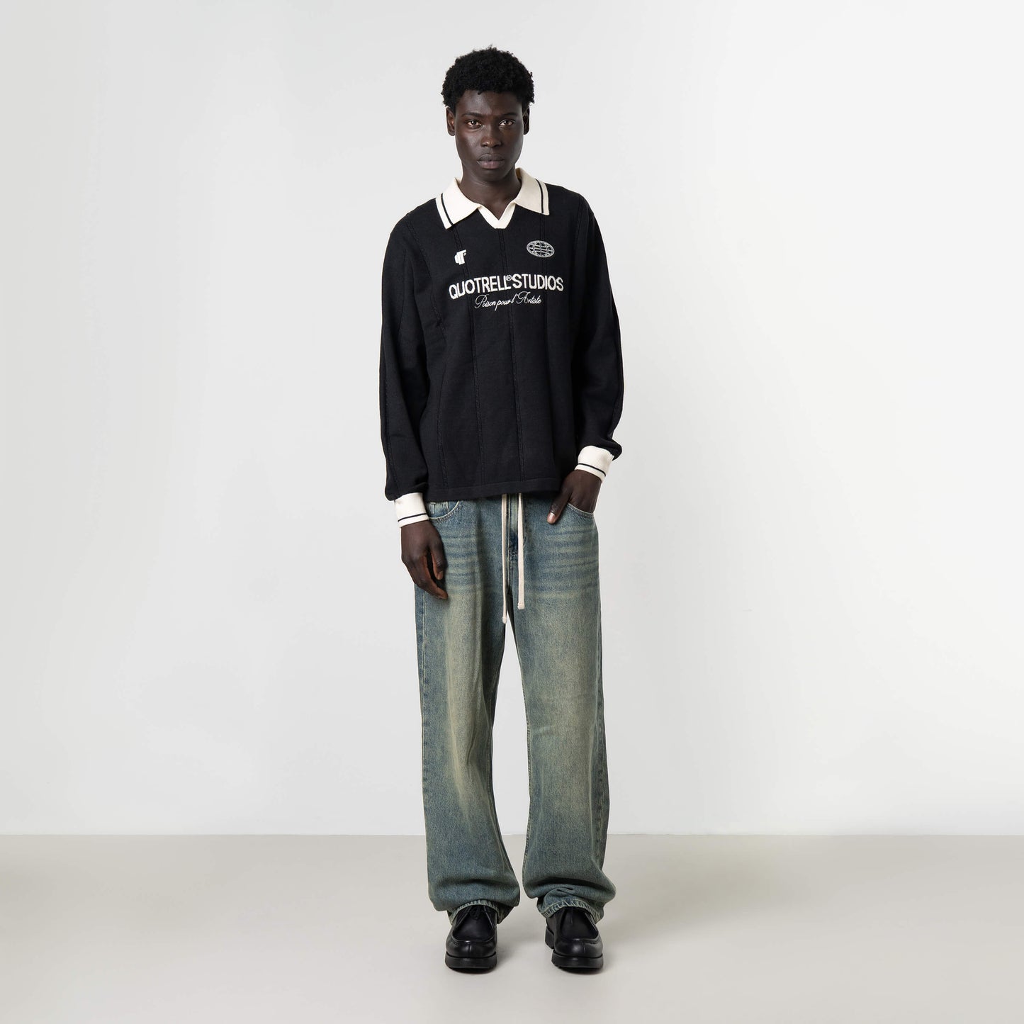 LOGAN KNITTED JERSEY | BLACK/WHITE