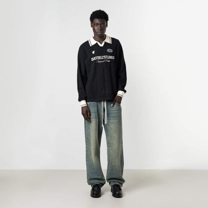 LOGAN KNITTED JERSEY | BLACK/WHITE