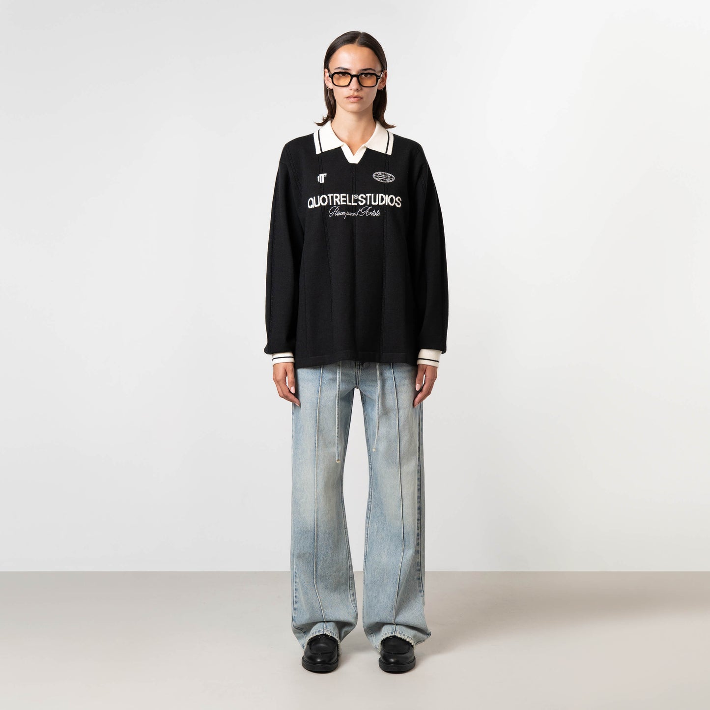 LOGAN KNITTED JERSEY | BLACK/WHITE