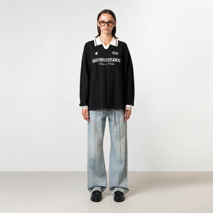 LOGAN KNITTED JERSEY | BLACK/WHITE