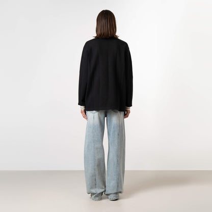 LOGAN KNITTED JERSEY | BLACK/WHITE