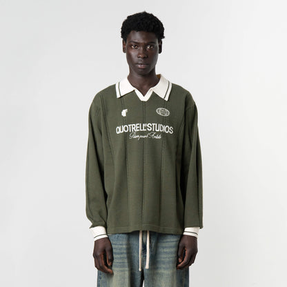 LOGAN KNITTED JERSEY | GREEN/WHITE