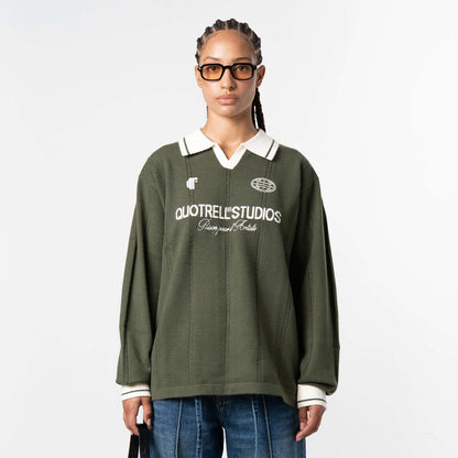 LOGAN KNITTED JERSEY | GREEN/WHITE