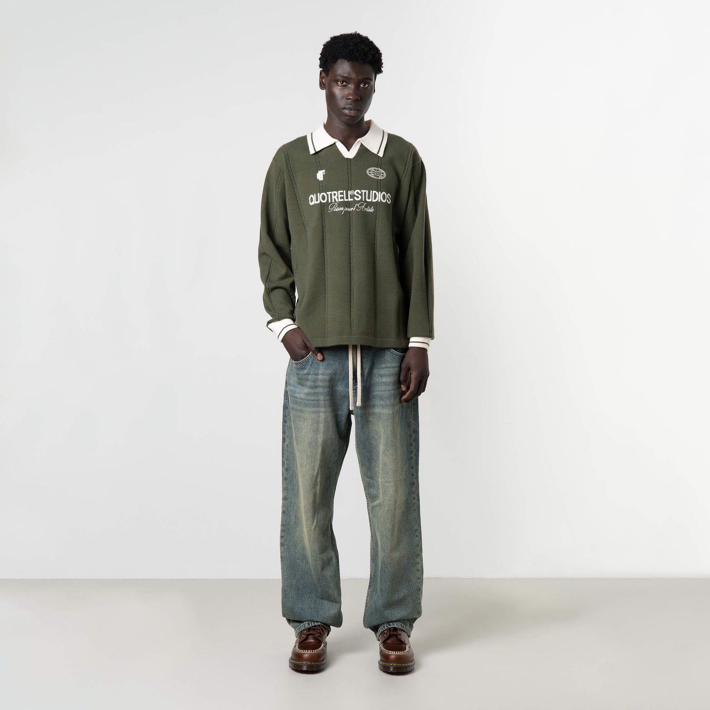 LOGAN KNITTED JERSEY | GREEN/WHITE