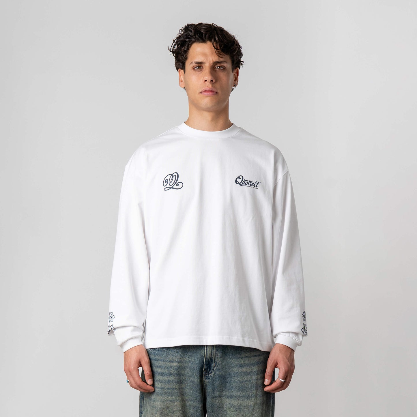 LOUIS LONGSLEEVE | WHITE/NAVY