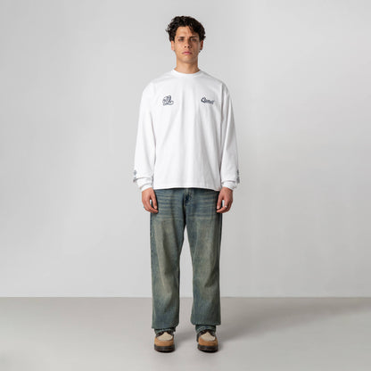 LOUIS LONGSLEEVE | WHITE/NAVY