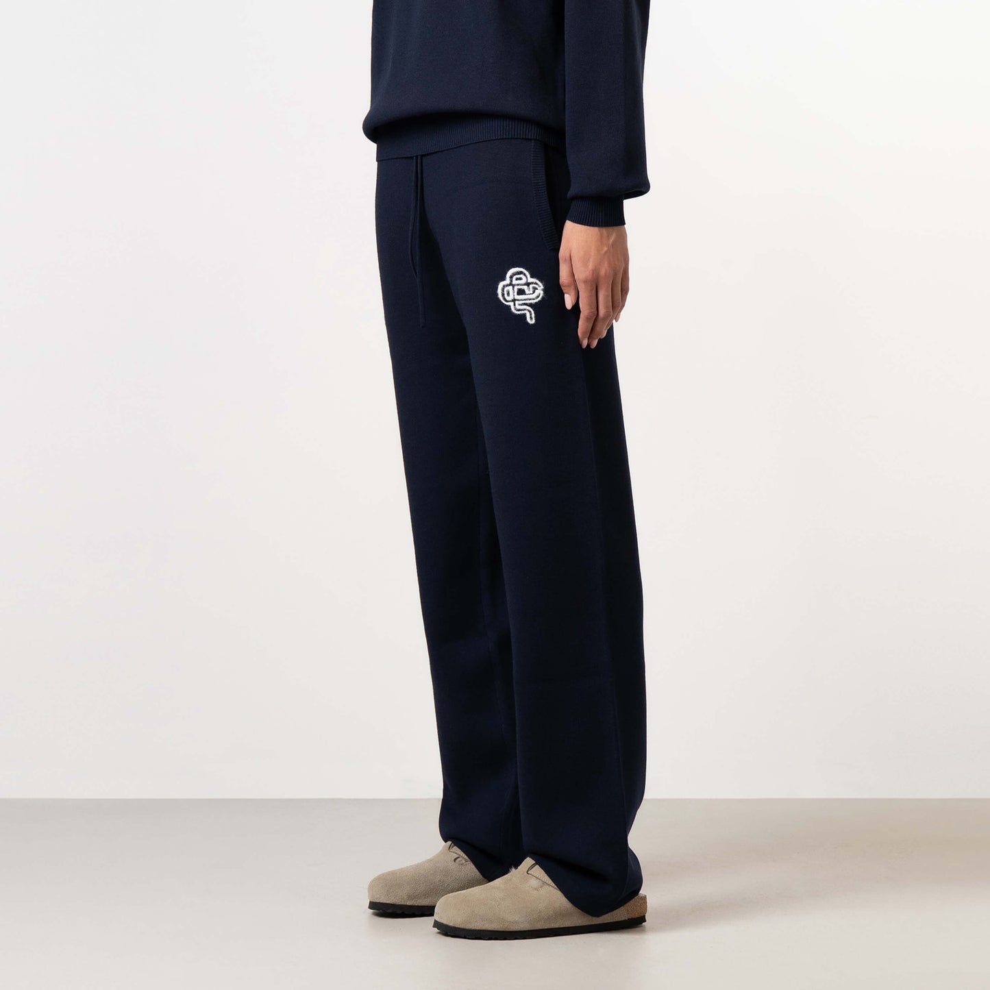 FLO KNITTED PANTS | NAVY/OFF WHITE