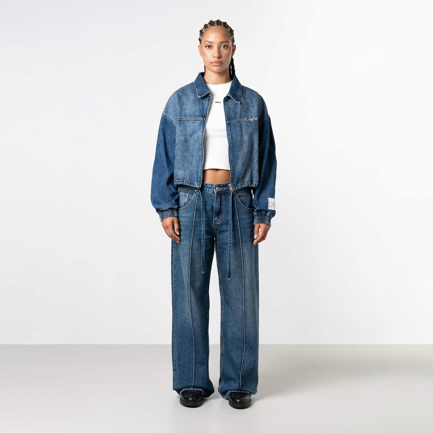 JANE CROPPED JACKET | WASHED BLUE