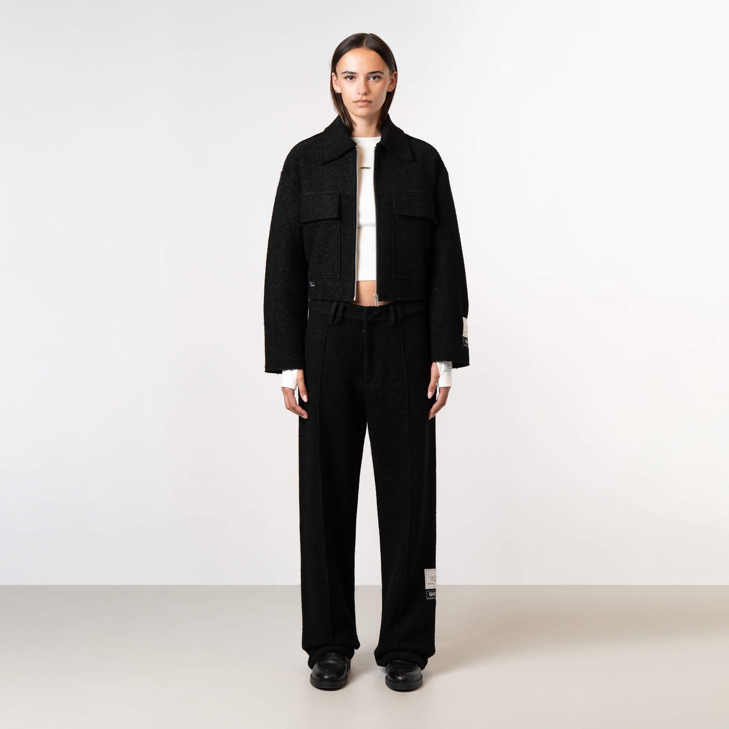 LAYLA CROPPED JACKET | BLACK