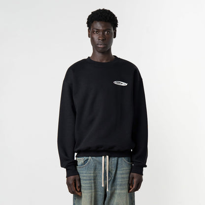 EMBLEM CREWNECK | BLACK/WHITE