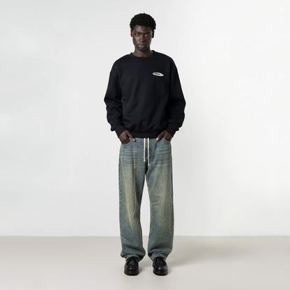 EMBLEM CREWNECK | BLACK/WHITE