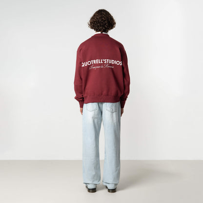 STUDIOS CREWNECK | BORDEAUX/WHITE