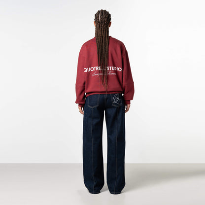 STUDIOS CREWNECK | BORDEAUX/WHITE