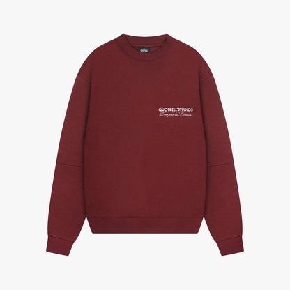 STUDIOS CREWNECK | BORDEAUX/WHITE