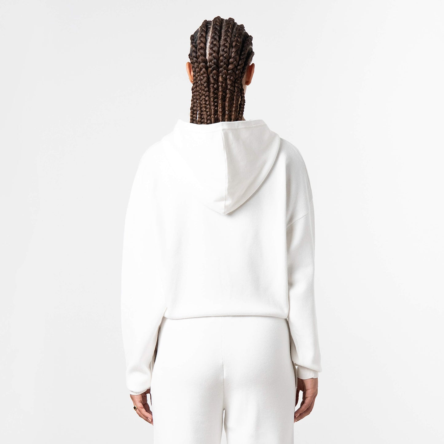 FLO KNITTED HOODIE | OFF WHITE/BROWN