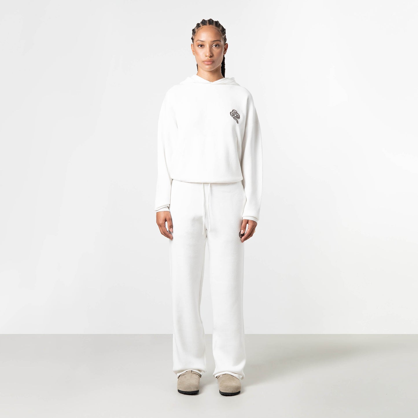 FLO KNITTED PANTS | OFF WHITE/BROWN