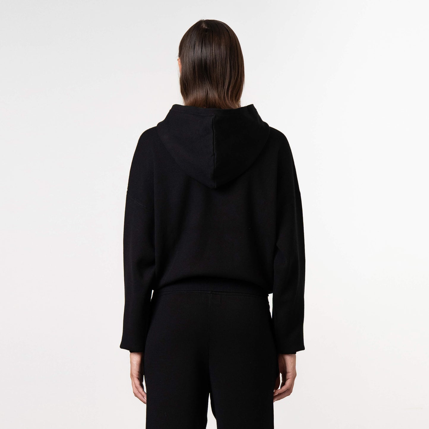 FLO KNITTED HOODIE | BLACK/OFF WHITE