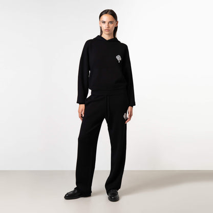 FLO KNITTED HOODIE | BLACK/OFF WHITE