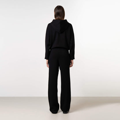 FLO KNITTED HOODIE | BLACK/OFF WHITE