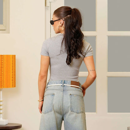 LENA TOP | GREY MELEE