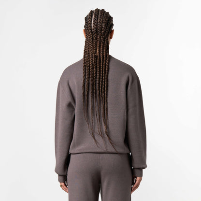 FLO KNITTED CREWNECK | COOL BROWN/OFF WHITE