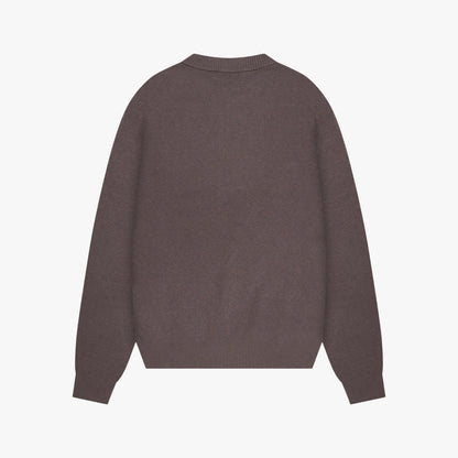 FLO KNITTED CREWNECK | COOL BROWN/OFF WHITE