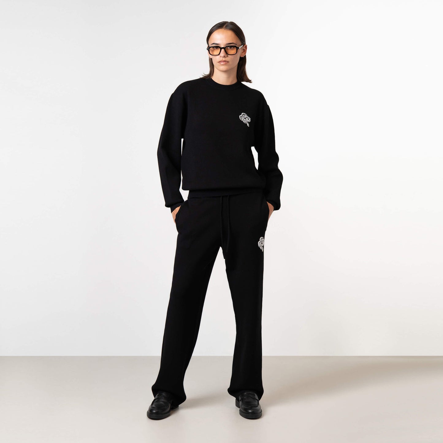 FLO KNITTED SET | BLACK/OFF WHITE