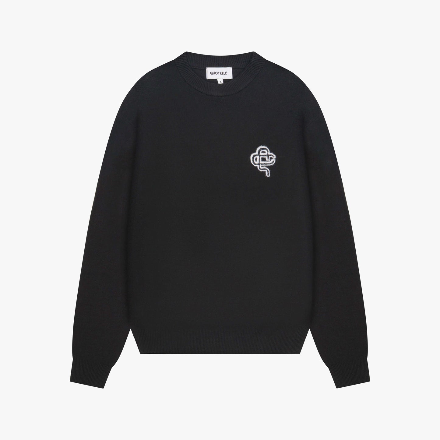 FLO KNITTED CREWNECK | BLACK/OFF WHITE