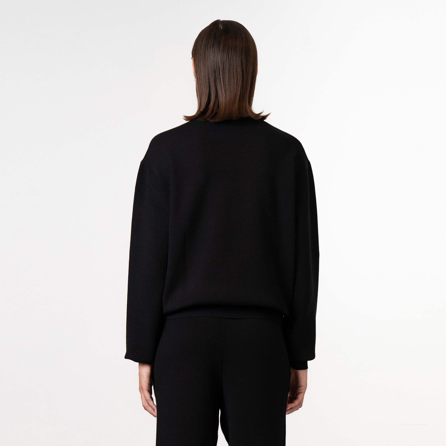 FLO KNITTED CREWNECK | BLACK/OFF WHITE