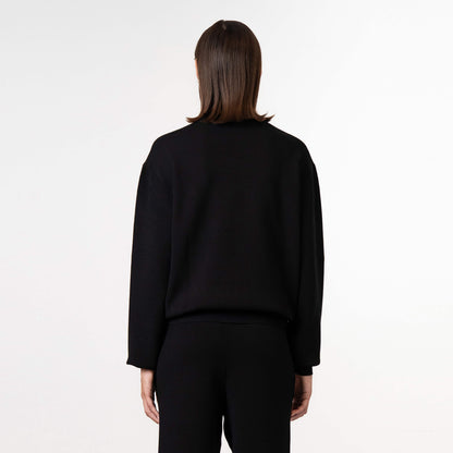 FLO KNITTED CREWNECK | BLACK/OFF WHITE