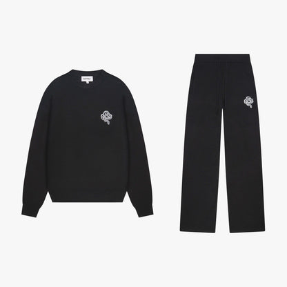 FLO KNITTED SET | BLACK/OFF WHITE