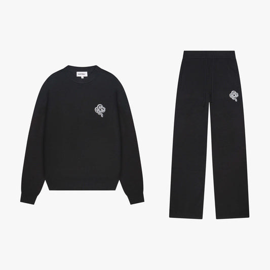 FLO KNITTED SET | BLACK/OFF WHITE