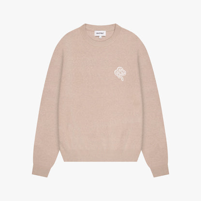 FLO KNITTED CREWNECK | BEIGE MELEE/OFF WHIT