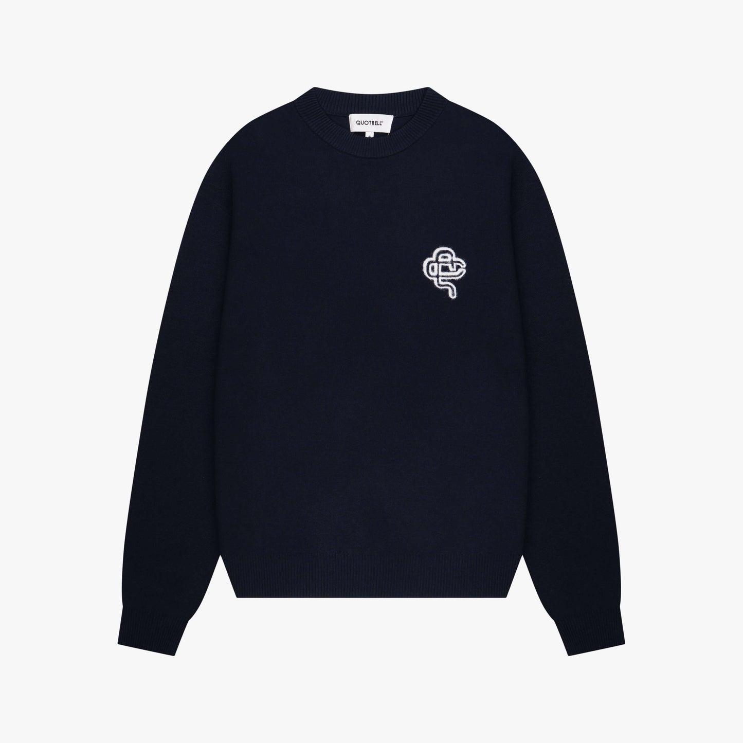 FLO KNITTED CREWNECK | NAVY/OFF WHITE