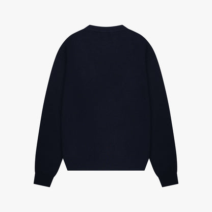FLO KNITTED CREWNECK | NAVY/OFF WHITE