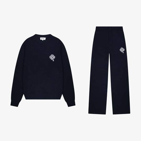 FLO KNITTED SET | NAVY/OFF WHITE