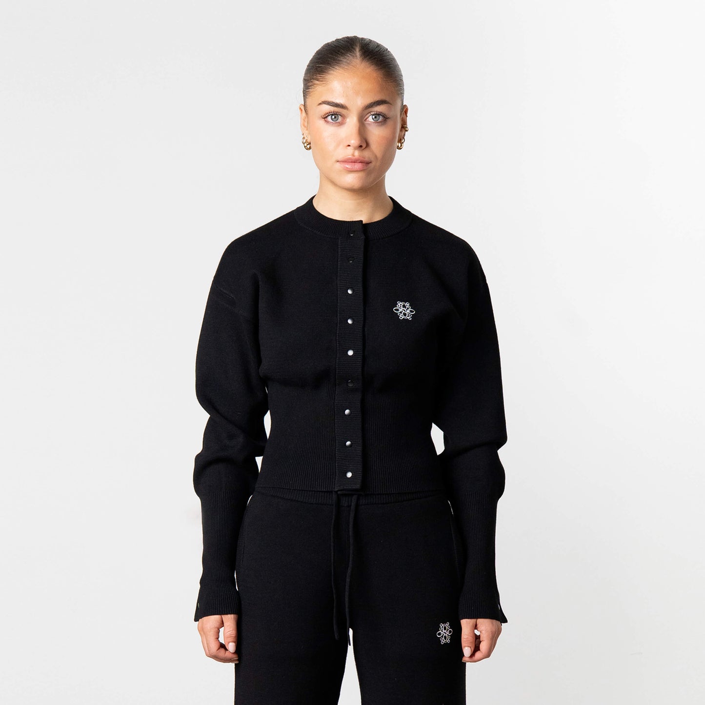 CHLOE KNITTED CARDIGAN | BLACK/WHITE