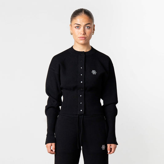 CHLOE KNITTED CARDIGAN | BLACK/WHITE