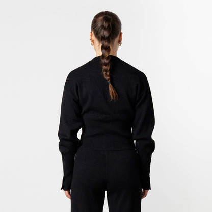 CHLOE KNITTED CARDIGAN | BLACK/WHITE