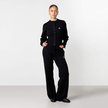 CHLOE KNITTED CARDIGAN | BLACK/WHITE