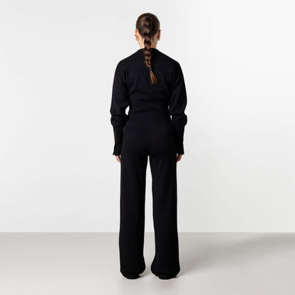 CHLOE KNITTED CARDIGAN | BLACK/WHITE