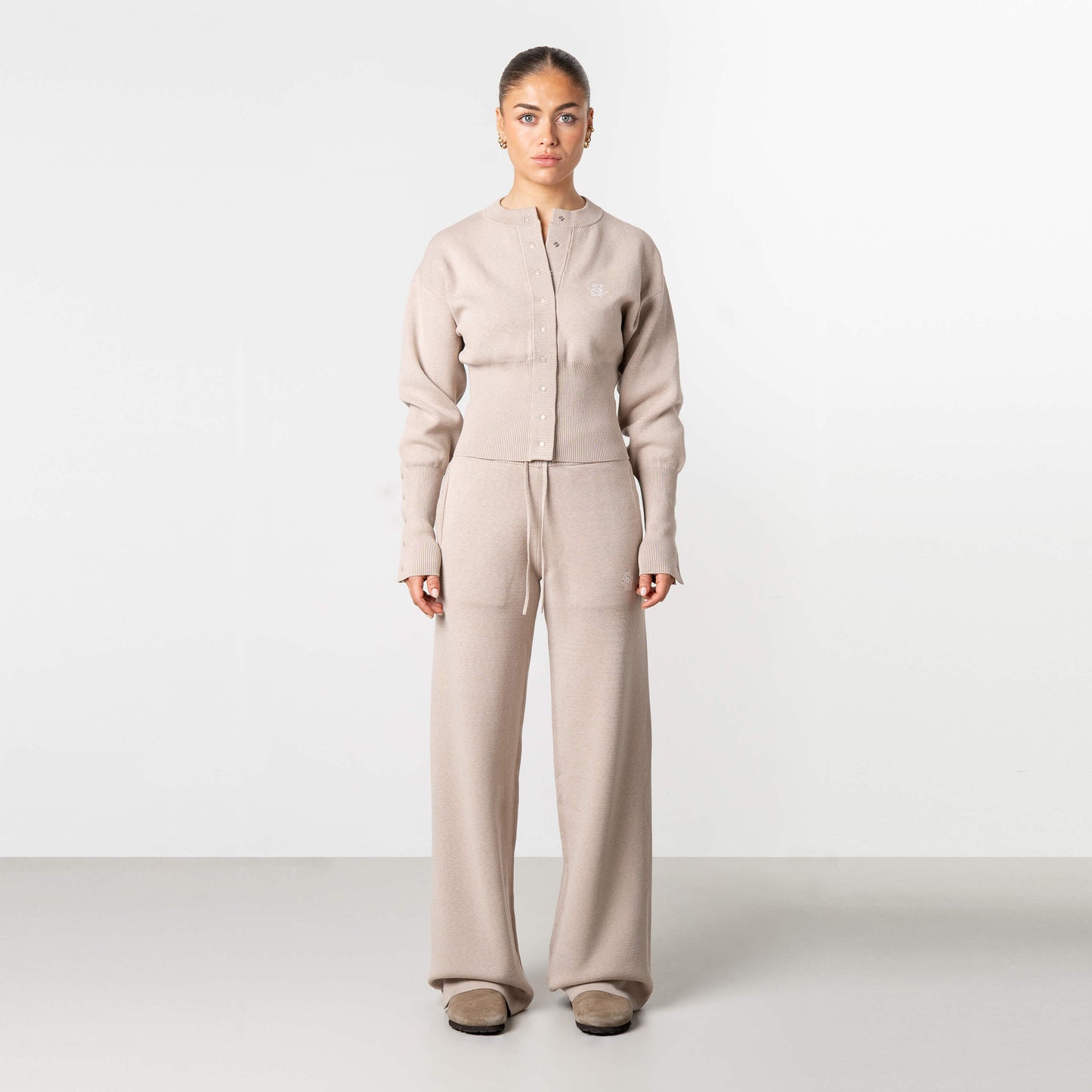 CHLOE KNITTED PANTS | BEIGE MELEE/OFF WHIT