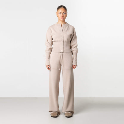 CHLOE KNITTED PANTS | BEIGE MELEE/OFF WHIT