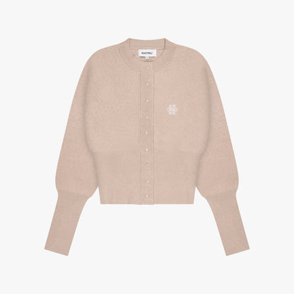 CHLOE KNITTED CARDIGAN | BEIGE MELEE/OFF WHIT