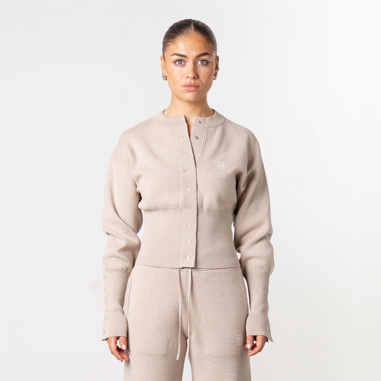 CHLOE KNITTED SET | BEIGE MELEE/OFF WHITE
